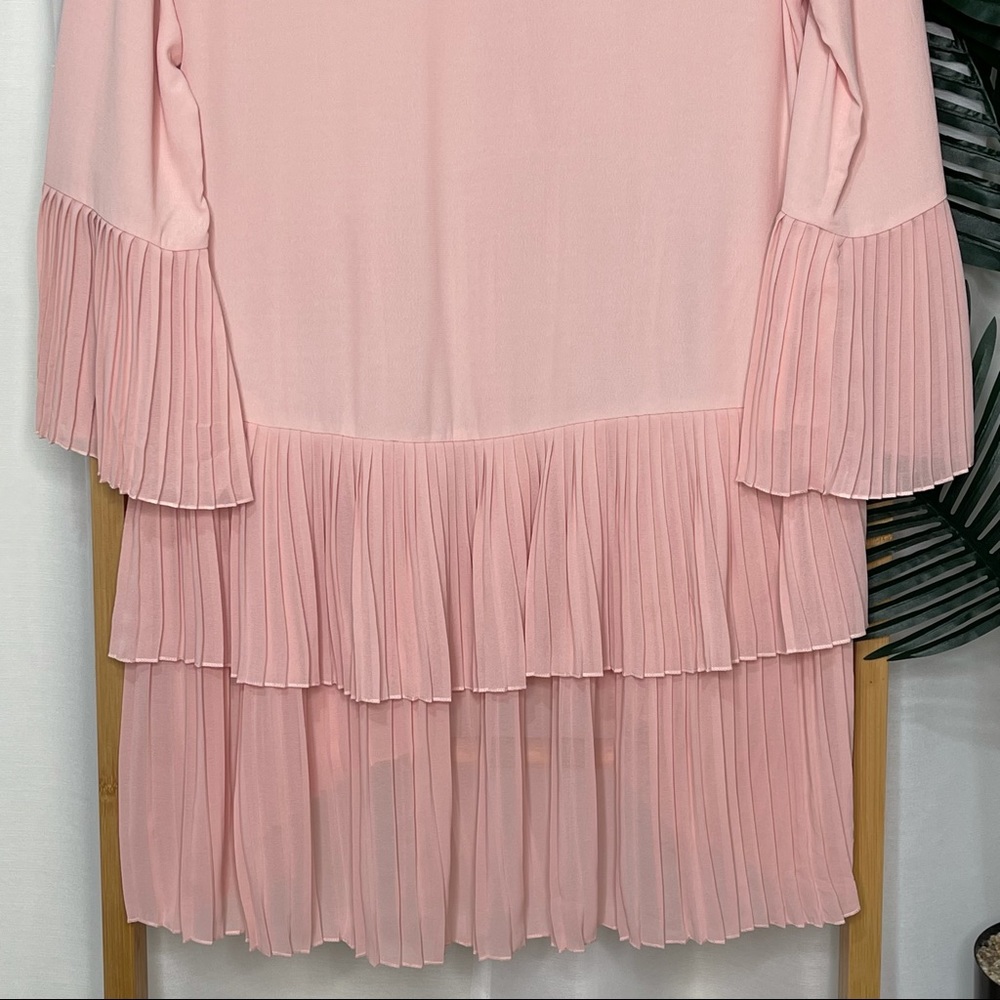 Zara Blush Pink Pleated Mini Dress Size XS - Picture 7 of 9